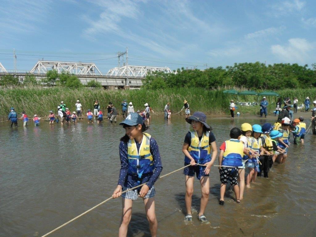 地曳網での魚とり